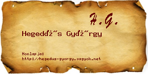 Hegedűs György névjegykártya