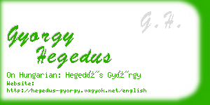 gyorgy hegedus business card